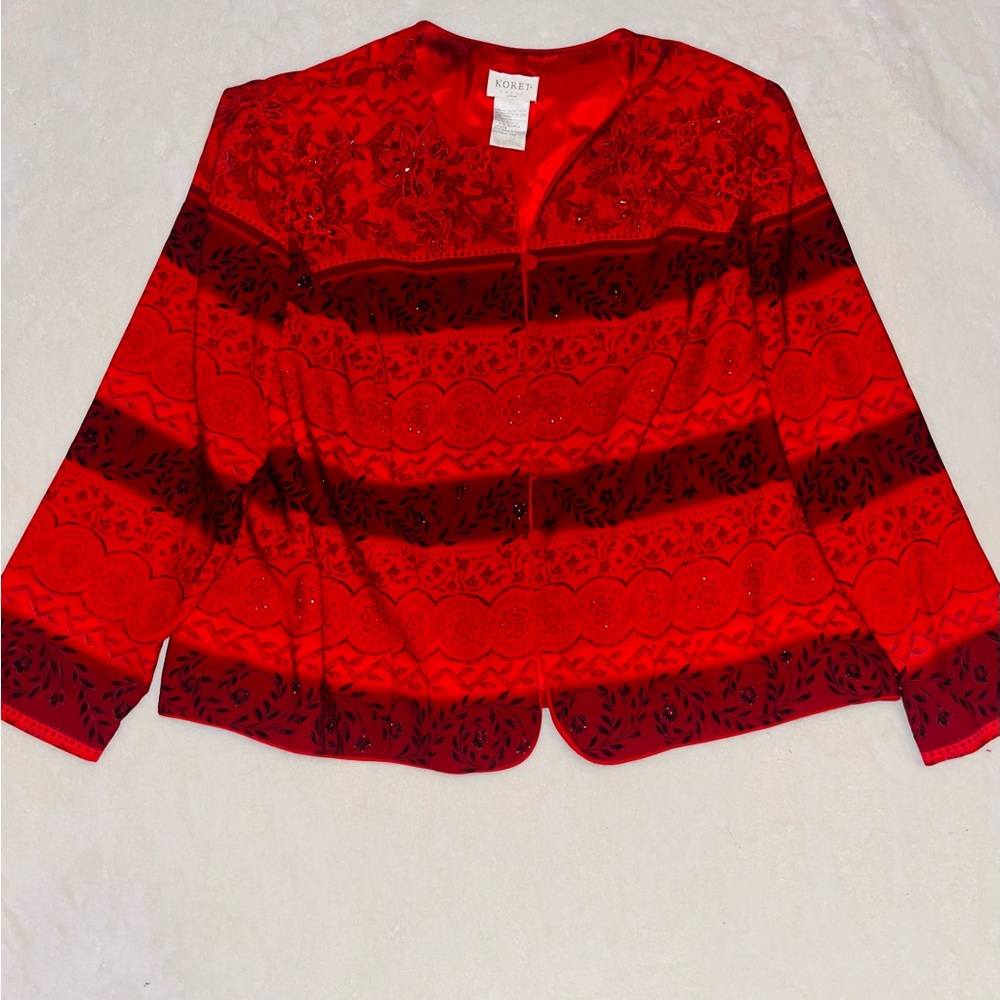 Koret Vibrant Red Floral Jacket